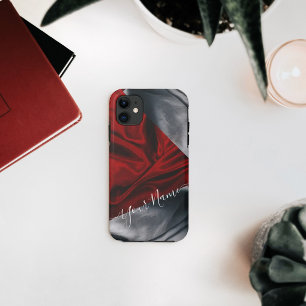 赤と灰色のテキスタイルケース iPhone 11 ケース