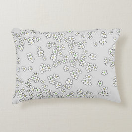 赤と灰色のデイジークッションに白のクッション アクセントクッション