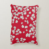 赤と灰色のデイジークッションに白のクッション アクセントクッション (裏面(縦))