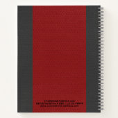 赤と灰色のフェイク革 ノートブック (裏面)