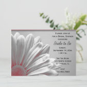 赤と灰色のフローラハイライトブライダルシャワー 招待状 (スタンド正面)