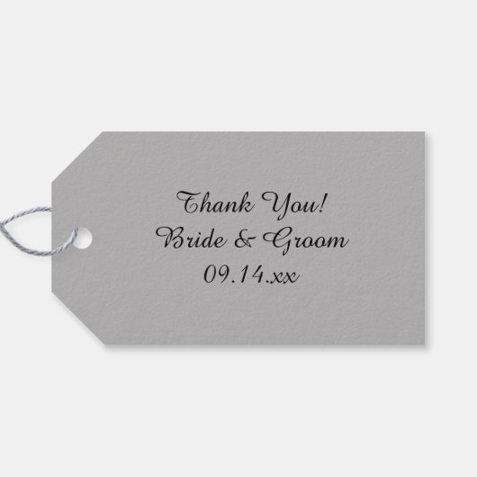 赤と灰色のフローラハイライト結婚式の引き出物ラベル ギフトタグ (裏面横)