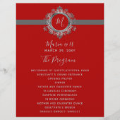 赤と灰色のモノグラム誕生日プログラム (正面)