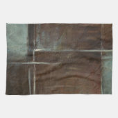 赤と灰色のレンガの壁 キッチンタオル (横)