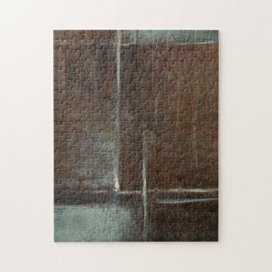 赤と灰色のレンガの壁 ジグソーパズル (縦)