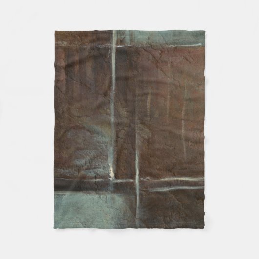 赤と灰色のレンガの壁 フリースブランケット (正面)