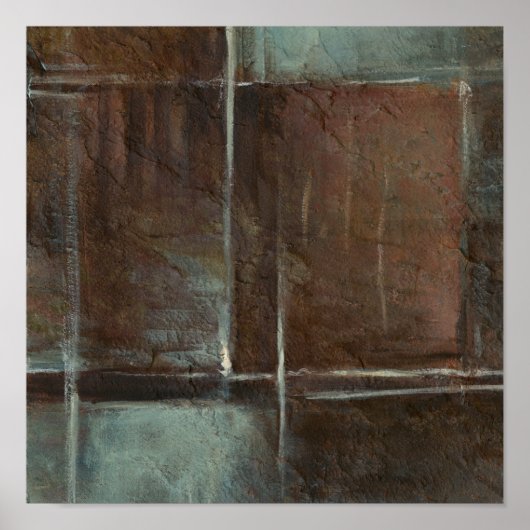 赤と灰色のレンガの壁 ポスター (正面)