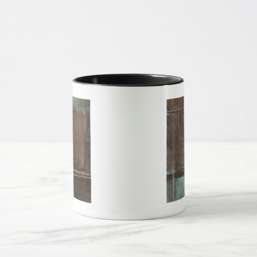 赤と灰色のレンガの壁 マグカップ (中央)