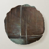 赤と灰色のレンガの壁 ラウンドクッション (裏面)