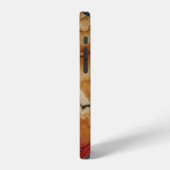 赤と灰色の抽象的な壁紙 iPhoneケース (左側面)