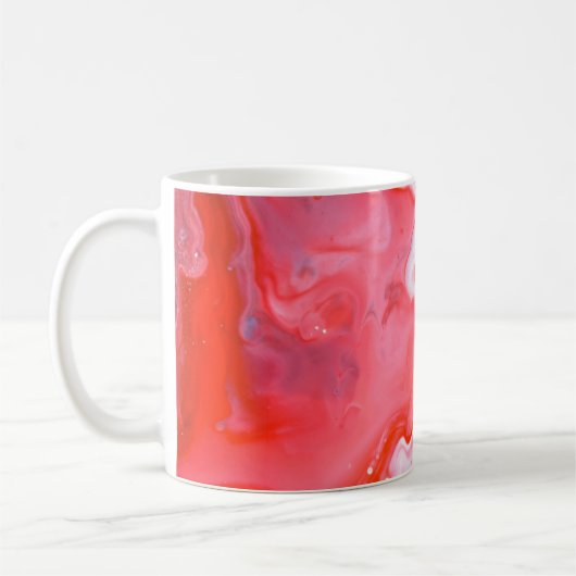 赤と灰色の抽象芸術絵画の コーヒーマグカップ (左)