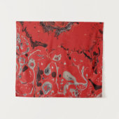 赤と灰色の抽象芸術絵画の タペストリー (正面(横))