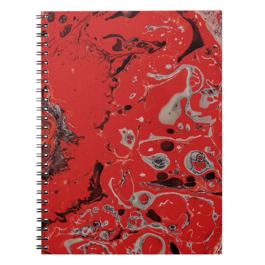 赤と灰色の抽象芸術絵画 ノートブック (正面)