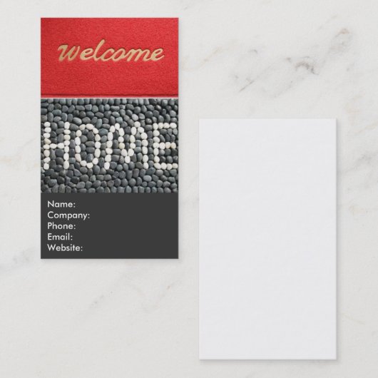 赤と灰色の歓迎ホーム実在エステートエージェント 名刺 (正面/裏面)