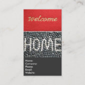 赤と灰色の歓迎ホーム実在エステートエージェント 名刺 (正面)