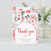 赤と灰色の水の色の感謝してい花は カード (スタンド正面)