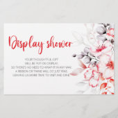 赤と灰色の水彩の花がシャワーを表示 便箋 (正面)