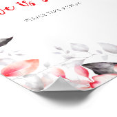 赤と灰色の水色の花の愛は甘い ポスター (角)