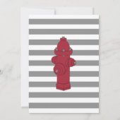 赤と灰色の消防車の誕生日招待状 (裏面)