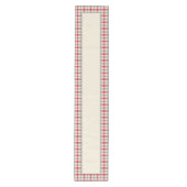 赤と灰色の農場スタイルの格子状 ミディアムテーブルランナー (正面)