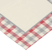 赤と灰色の農場スタイルの格子状 ミディアムテーブルランナー (コーナー)