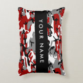 赤と灰色の迷彩自分の名前をパーソナライズ アクセントクッション (正面(垂直))