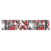 赤と灰色の迷彩自分の名前をパーソナライズ ショートテーブルランナー (横)