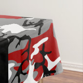 赤と灰色の迷彩自分の名前をパーソナライズ テーブルクロス (インサイチュ)