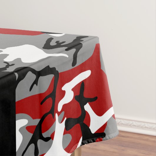 赤と灰色の迷彩自分の名前をパーソナライズ テーブルクロス (インサイチュ)