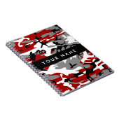 赤と灰色の迷彩自分の名前をパーソナライズ ノートブック (右側)