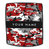 赤と灰色の迷彩自分の名前をパーソナライズ バックパック (取り外し可フェース)