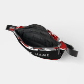 赤と灰色の迷彩自分の名前をパーソナライズ ファニーパック (見開き)