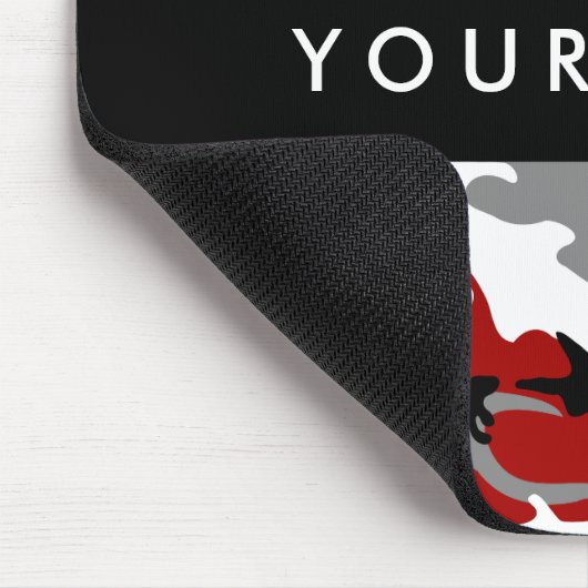 赤と灰色の迷彩自分の名前をパーソナライズ マウスパッド (コーナー)