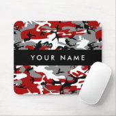 赤と灰色の迷彩自分の名前をパーソナライズ マウスパッド (マウス)