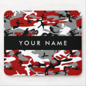 赤と灰色の迷彩自分の名前をパーソナライズ マウスパッド (正面)
