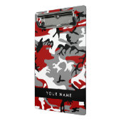 赤と灰色の迷彩自分の名前をパーソナライズ ミニクリップボード (アングル2)
