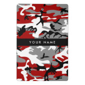 赤と灰色の迷彩自分の名前をパーソナライズ ミニクリップボード (裏面)