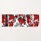 赤と灰色の迷彩自分の名前をパーソナライズ ヨガマット (正面(横))