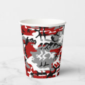 赤と灰色の迷彩自分の名前をパーソナライズ 紙コップ (右)