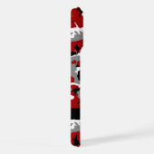 赤と灰色の迷彩自分の名前をパーソナライズ iPhoneケース (右側面)