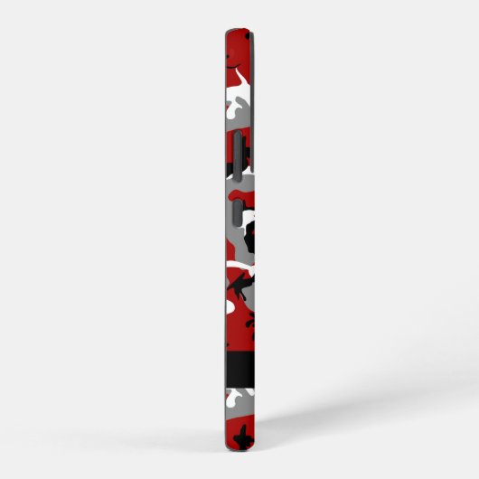 赤と灰色の迷彩自分の名前をパーソナライズ SAMSUNG GALAXYケース (右側面)