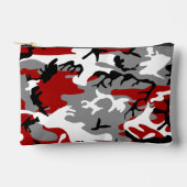 赤と灰色の迷彩、軍隊、陸軍 アクセサリーポーチ (正面)