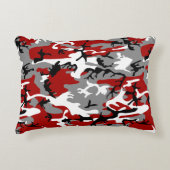 赤と灰色の迷彩、軍隊、陸軍 アクセントクッション (正面)