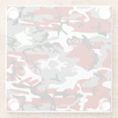 赤と灰色の迷彩、軍隊、陸軍 ガラスコースター (裏面)