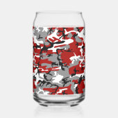 赤と灰色の迷彩、軍隊、陸軍 ガラス缶 (正面)