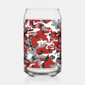 赤と灰色の迷彩、軍隊、陸軍 ガラス缶 (裏面)