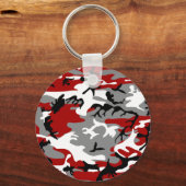 赤と灰色の迷彩、軍隊、陸軍 キーホルダー (正面)