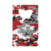 赤と灰色の迷彩、軍隊、陸軍 クレジットカード栓抜き (裏面)