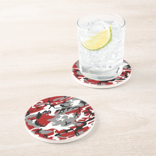 赤と灰色の迷彩、軍隊、陸軍 コースター (側面)