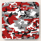 赤と灰色の迷彩、軍隊、陸軍 コースター (正面)